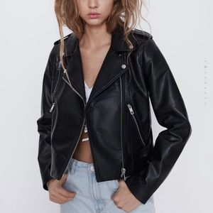 Zara Faux Leather Biker Jacket
